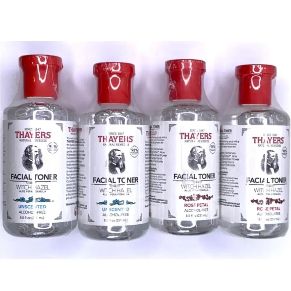 Thayers Facial Toner LOT 4 Witch Hazel (2) Rose Petal (2) Unscented 8.5 fl oz